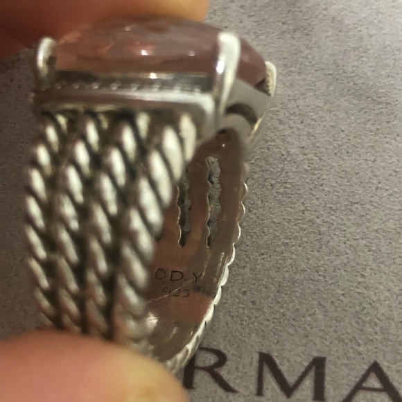 🔴Authentic DAVID YURMAN Morganite Gem Stone & Diamonds Ring 🌺🔴 - Picture 6 of 7